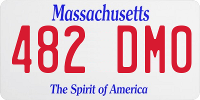 MA license plate 482DM0