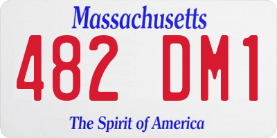 MA license plate 482DM1