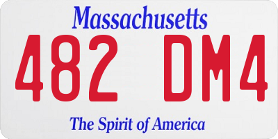 MA license plate 482DM4