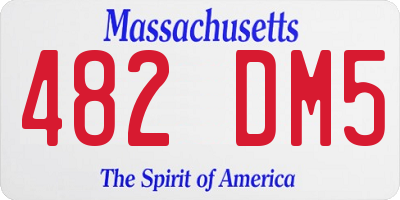MA license plate 482DM5