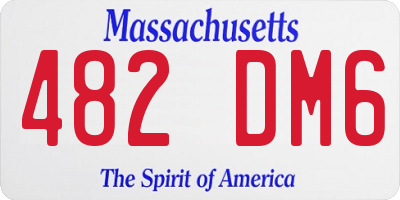 MA license plate 482DM6