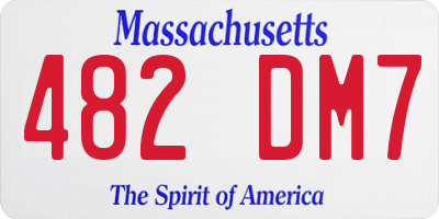 MA license plate 482DM7