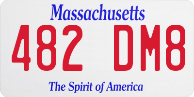 MA license plate 482DM8