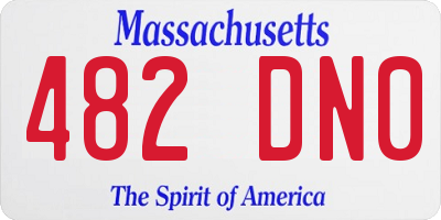 MA license plate 482DN0