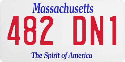 MA license plate 482DN1