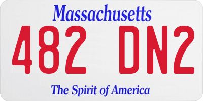 MA license plate 482DN2