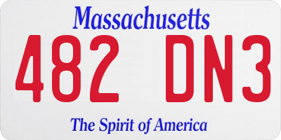 MA license plate 482DN3