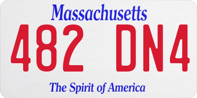 MA license plate 482DN4