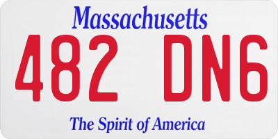 MA license plate 482DN6