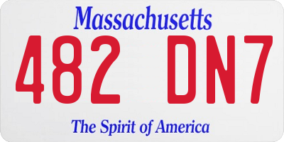 MA license plate 482DN7