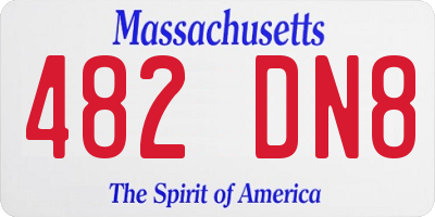 MA license plate 482DN8