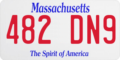 MA license plate 482DN9