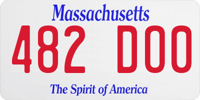 MA license plate 482DO0