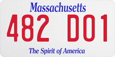 MA license plate 482DO1