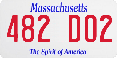 MA license plate 482DO2