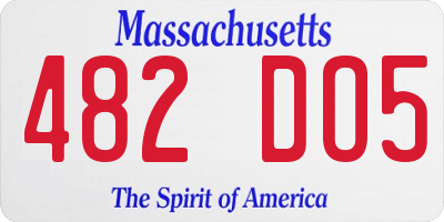 MA license plate 482DO5