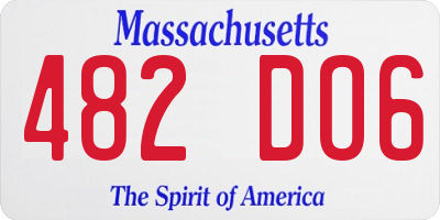 MA license plate 482DO6