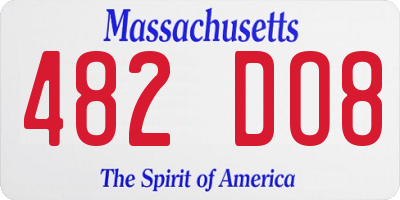MA license plate 482DO8