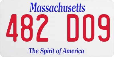MA license plate 482DO9