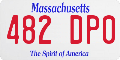 MA license plate 482DP0