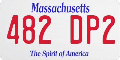 MA license plate 482DP2