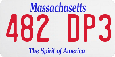 MA license plate 482DP3