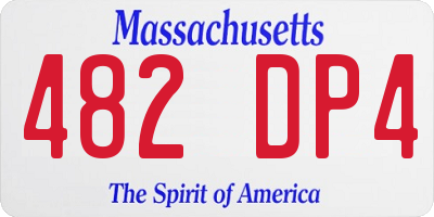MA license plate 482DP4