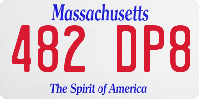 MA license plate 482DP8