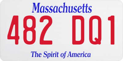 MA license plate 482DQ1