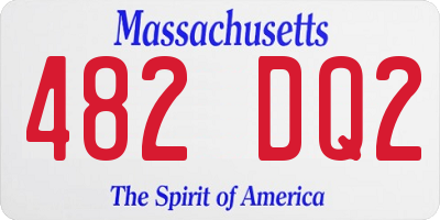 MA license plate 482DQ2