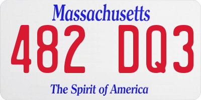 MA license plate 482DQ3