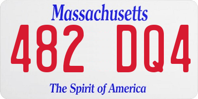 MA license plate 482DQ4