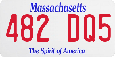 MA license plate 482DQ5