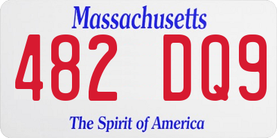 MA license plate 482DQ9