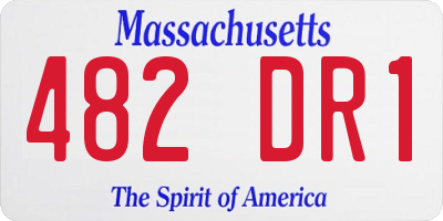 MA license plate 482DR1