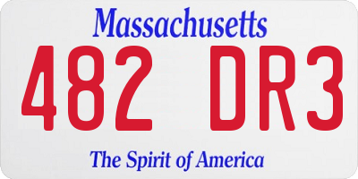 MA license plate 482DR3