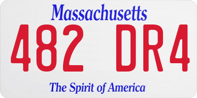 MA license plate 482DR4
