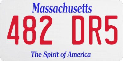 MA license plate 482DR5