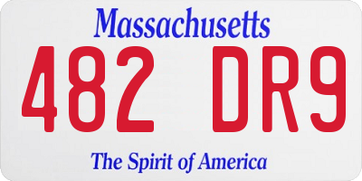 MA license plate 482DR9
