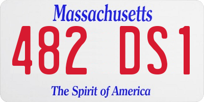 MA license plate 482DS1