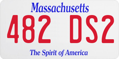 MA license plate 482DS2
