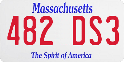 MA license plate 482DS3