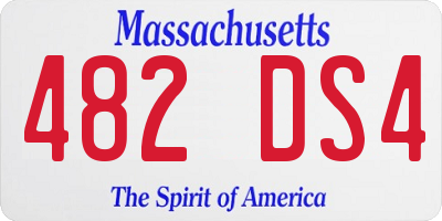 MA license plate 482DS4