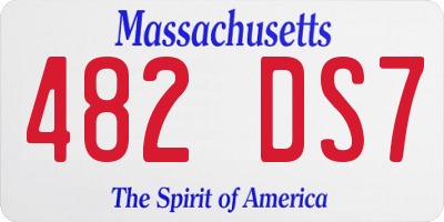 MA license plate 482DS7