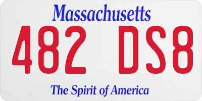 MA license plate 482DS8