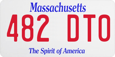 MA license plate 482DT0