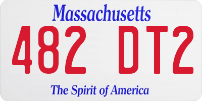 MA license plate 482DT2