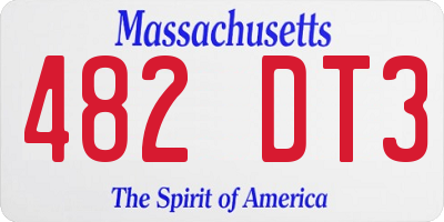 MA license plate 482DT3