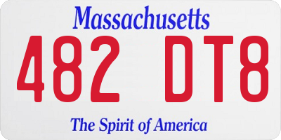MA license plate 482DT8