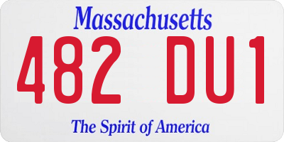 MA license plate 482DU1